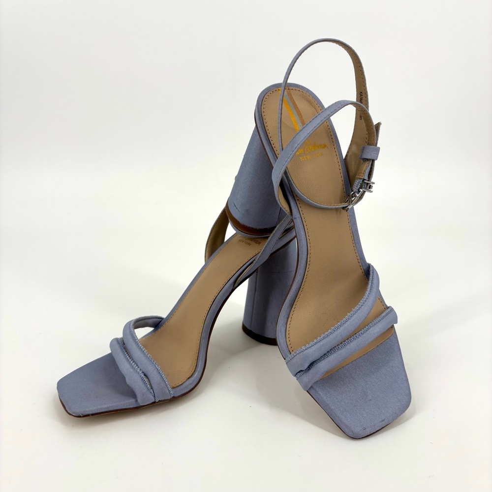 Sam Edelman NWOT Oslo Blue Kia High Blocked Heel Ankle Strap Sandals, 5.5